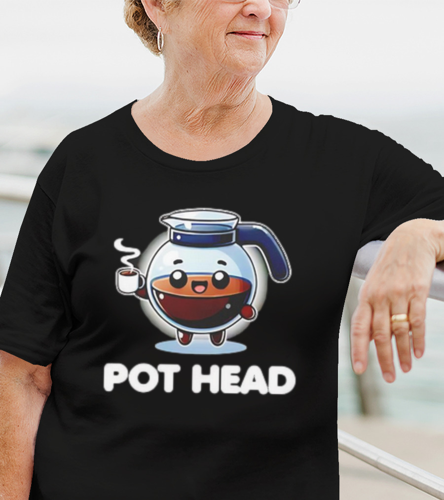 Pot Head Kawaii Coffee Pot Cute Cartoon T-Shirt