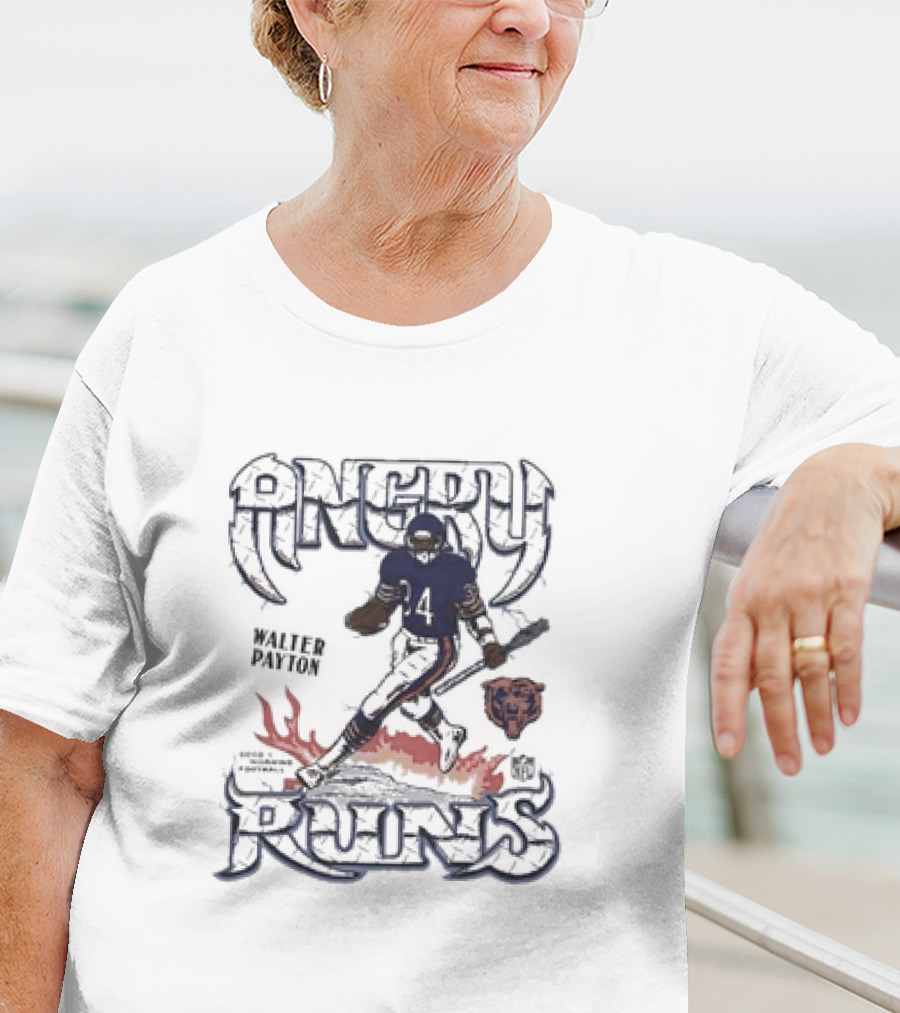 Walter Payton Angry Runs Chicago Bears Football Legend T-Shirt