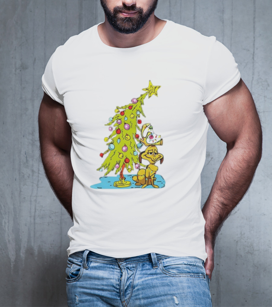 Christmas With Max Dog And Whoville Tree With Lights T-Shirt