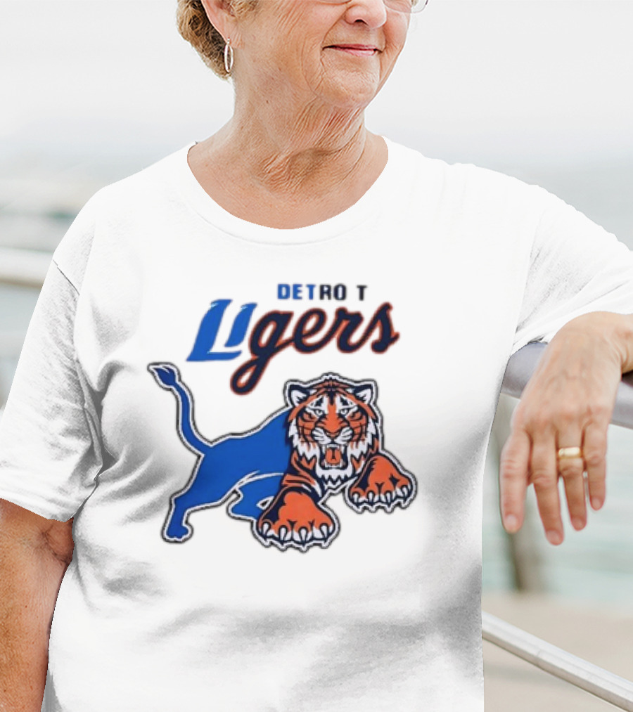 Detroit Ligers Detroit Tigers X Detroit Lions Crossover T-Shirt