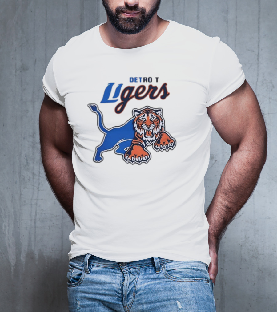 Detroit Ligers Detroit Tigers X Detroit Lions Crossover T-Shirt