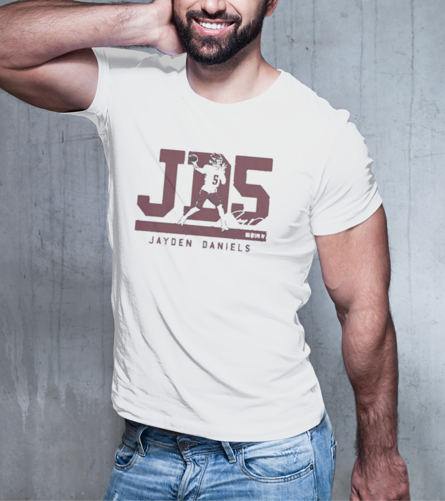 Jayden Daniels JD5 Quarterback Football Player Signature T-Shirt