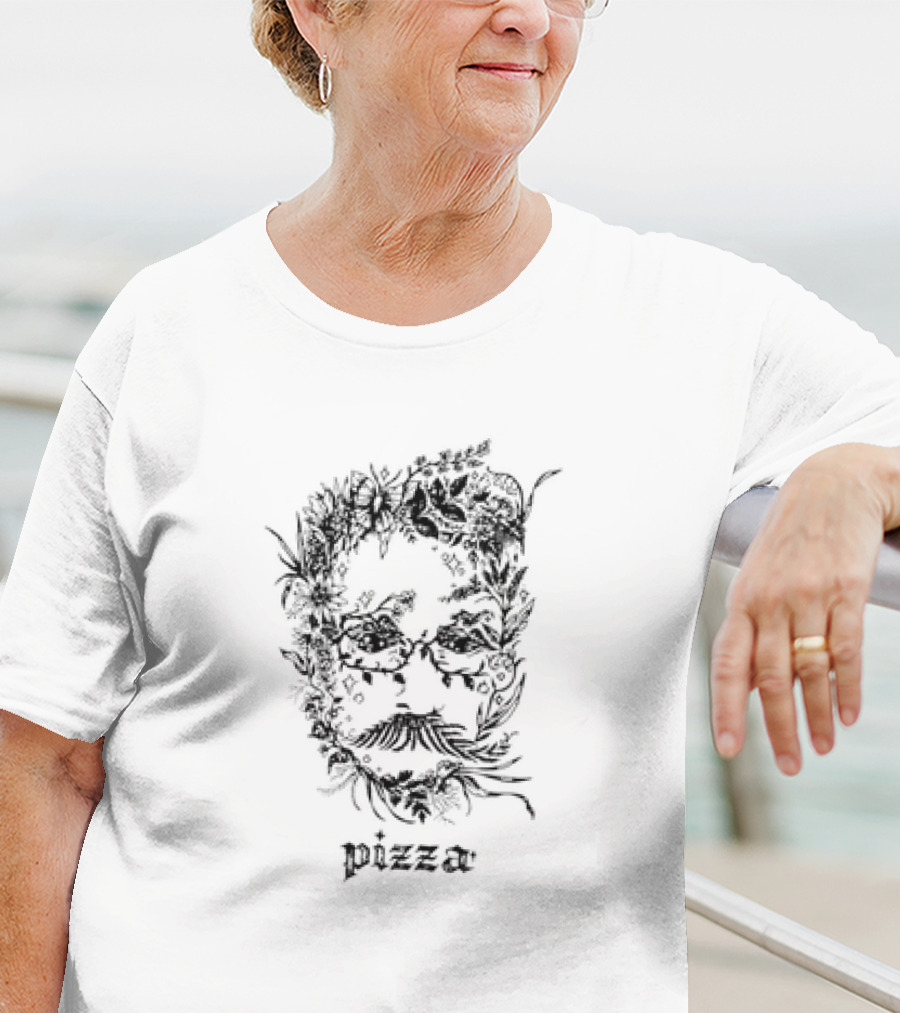 Pizzamas John Floral Face Pizza Motif T-Shirt