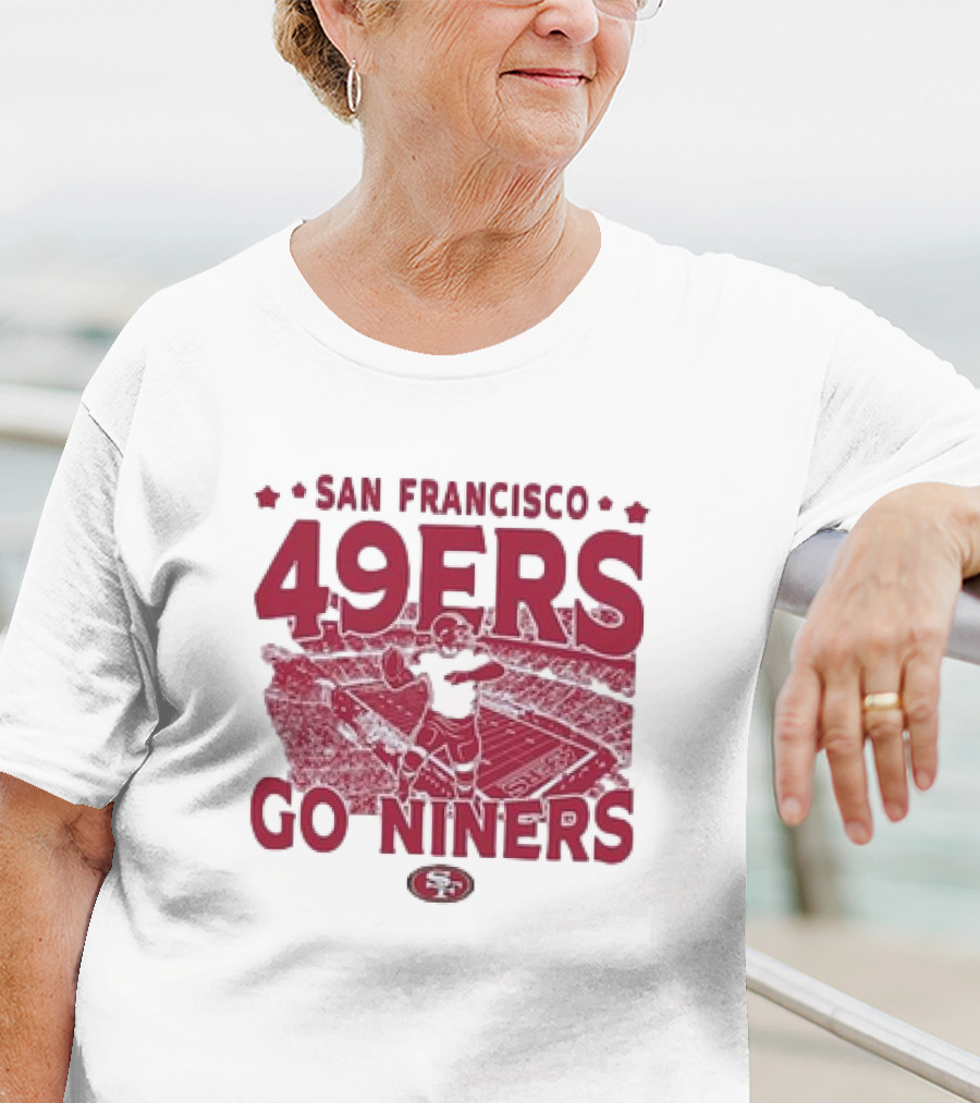 San Francisco 49ers Go Niners Vintage Stadium Football T-Shirt