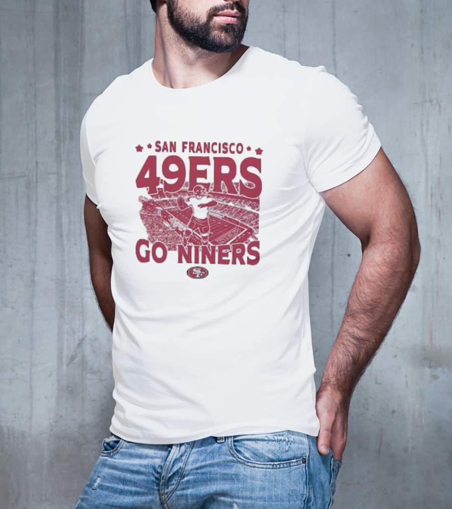 San Francisco 49ers Go Niners Vintage Stadium Football T-Shirt