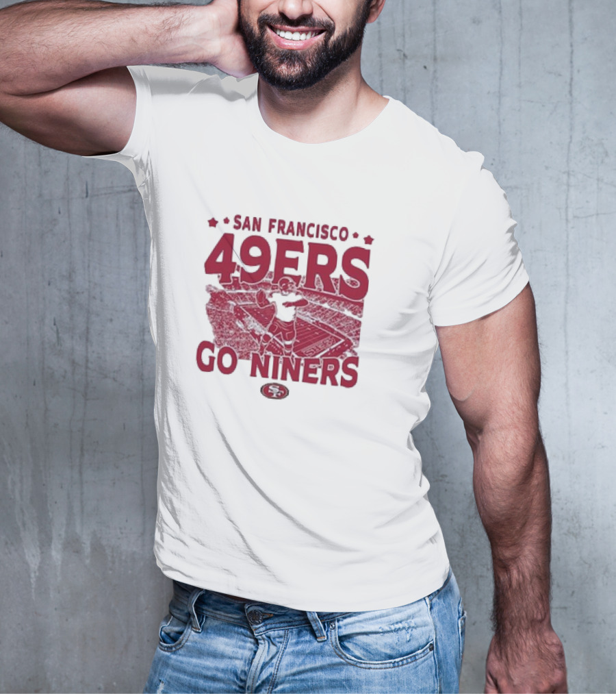 San Francisco 49ers Go Niners Vintage Stadium Football T-Shirt