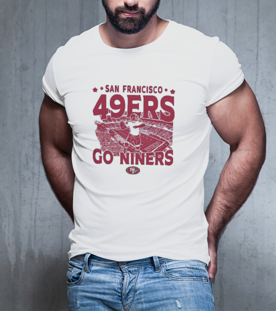 San Francisco 49ers Go Niners Vintage Stadium Football T-Shirt
