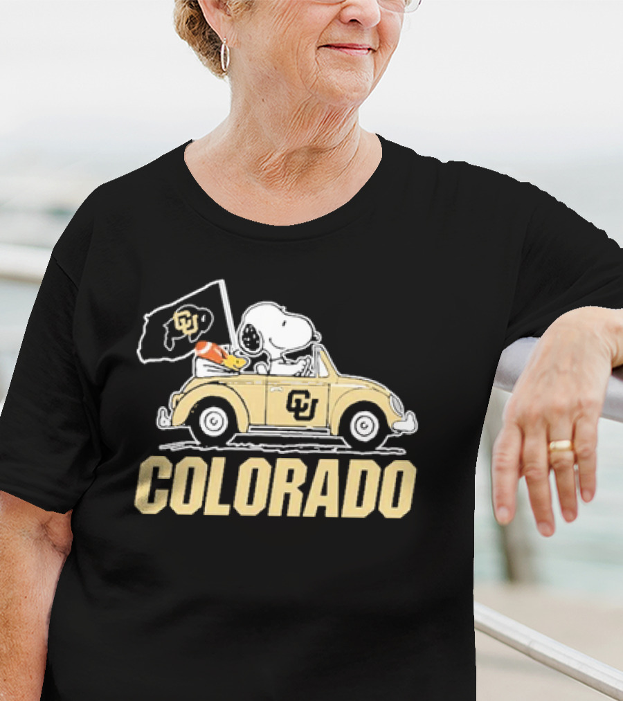 Peanuts Snoopy Woodstock Colorado Buffaloes Car T-Shirt