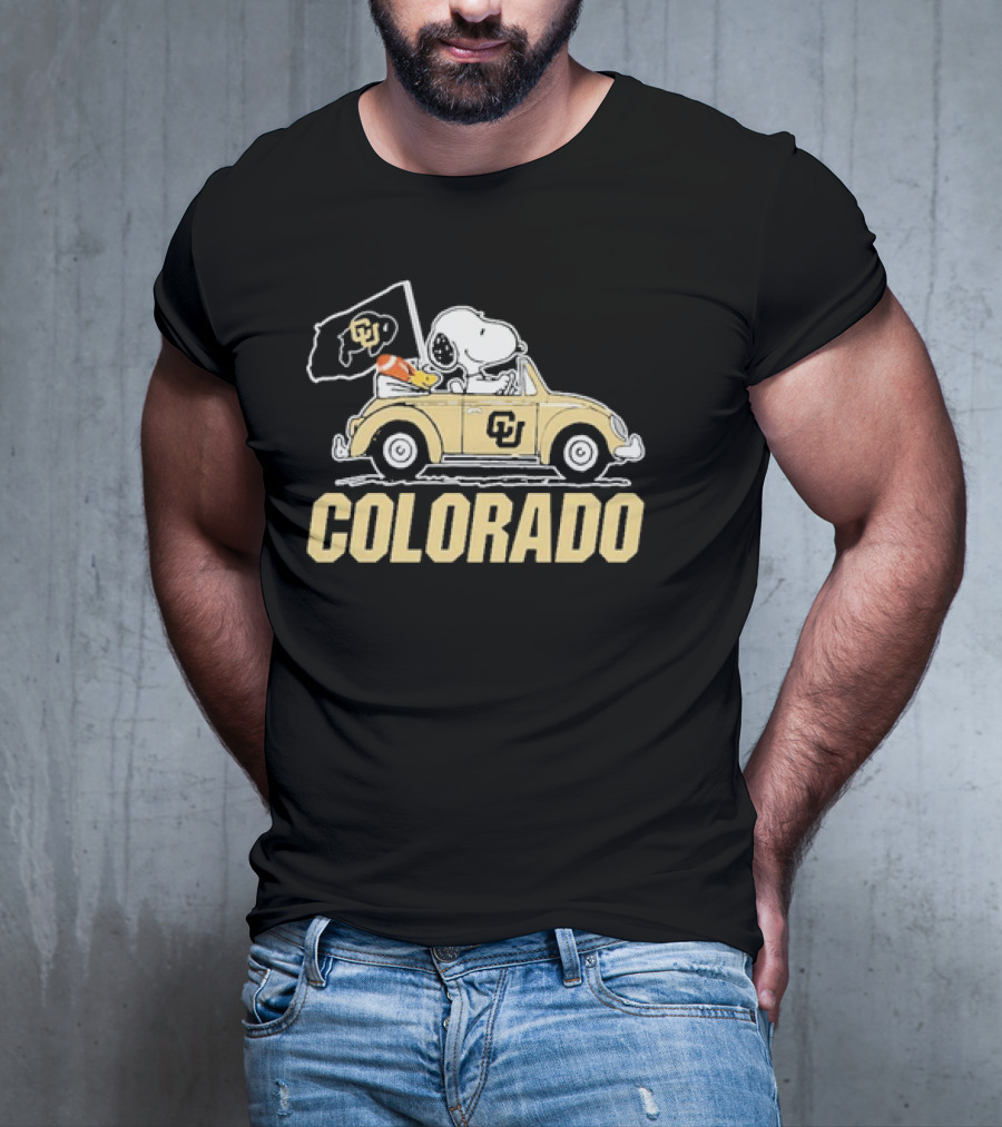 Peanuts Snoopy Woodstock Colorado Buffaloes Car T-Shirt