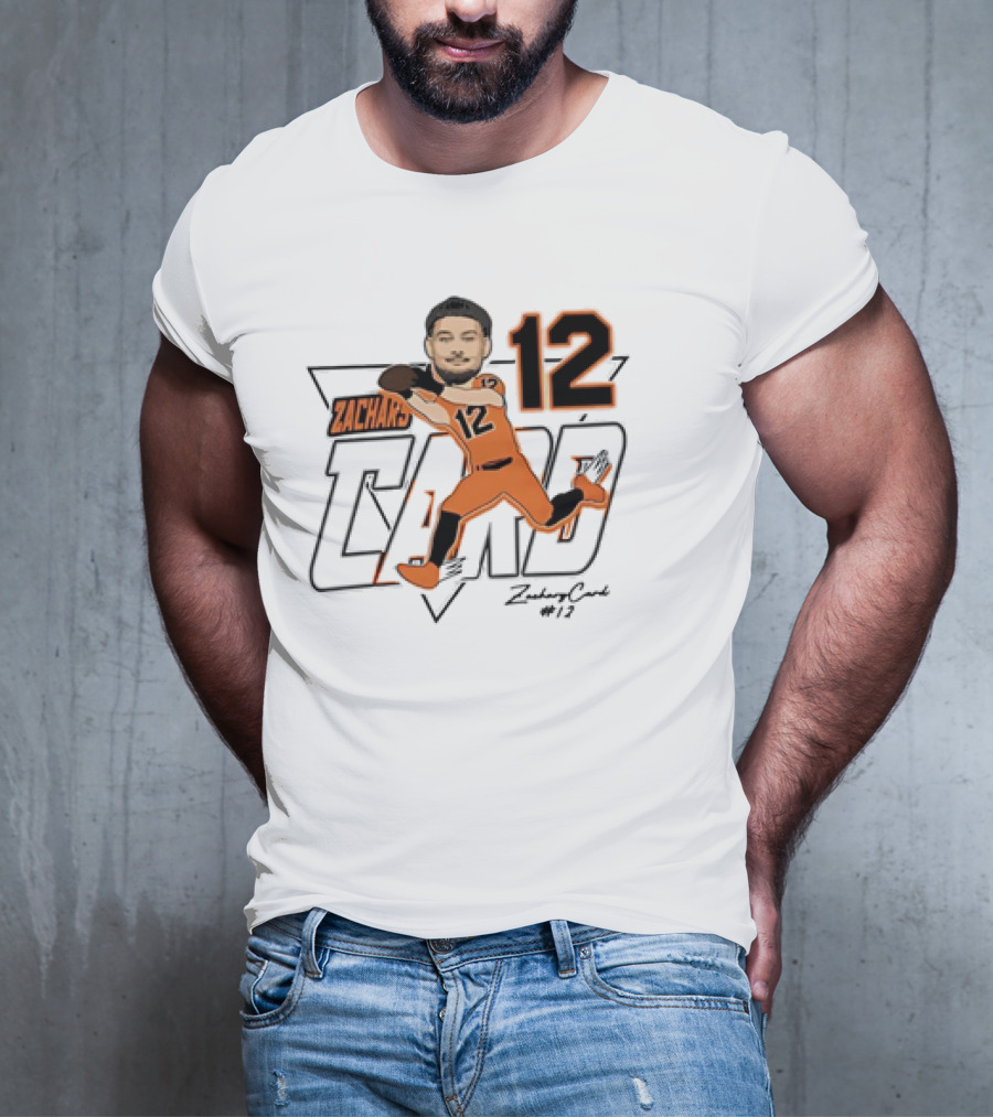 Zachary Card #12 Oregon State Beavers Football Player Caricature T-Shirt