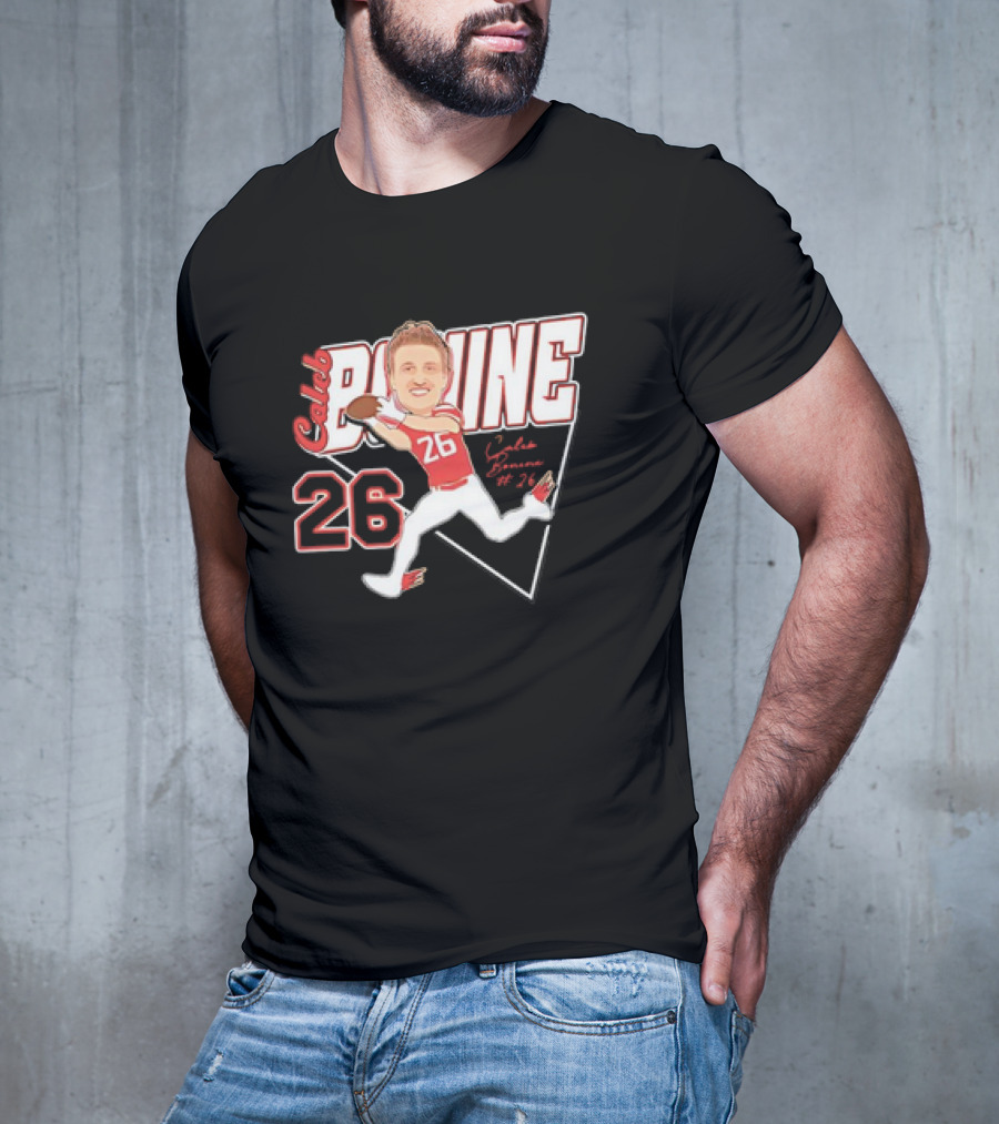 Caleb Bonine #26 Caricature Louisiana Ragin’ Cajuns Player Football T-Shirt