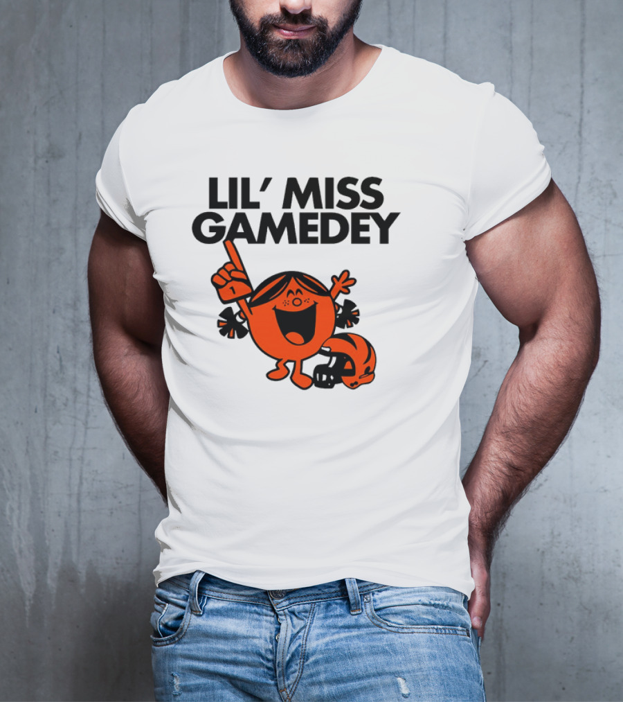 Lil Miss Gamedey Cincinnati Bengals Football Fandom Icon With Cheerful Character And Helmet T-Shirt