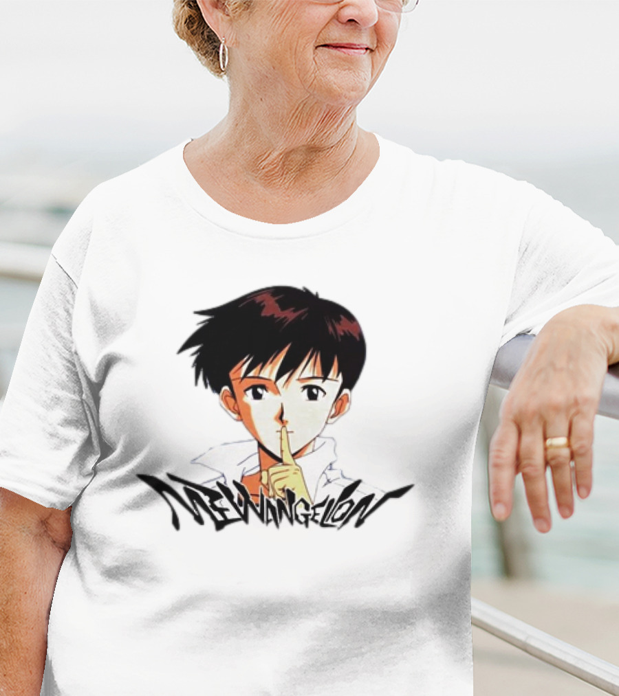 Mewangelion Ikari Shinji Anime Cartoon Evangelion Crossover T-Shirt