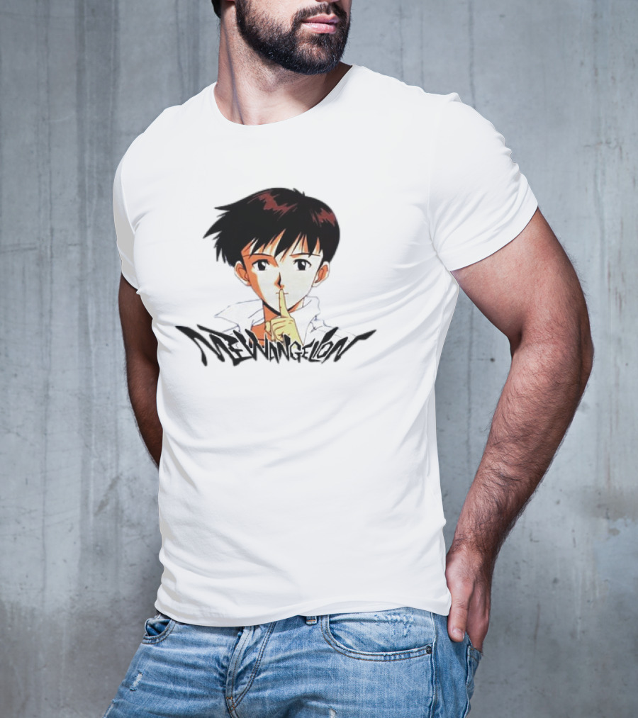 Mewangelion Ikari Shinji Anime Cartoon Evangelion Crossover T-Shirt