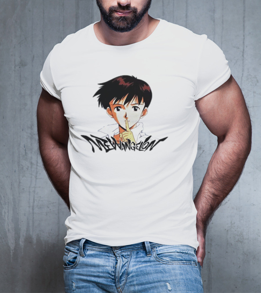 Mewangelion Ikari Shinji Anime Cartoon Evangelion Crossover T-Shirt