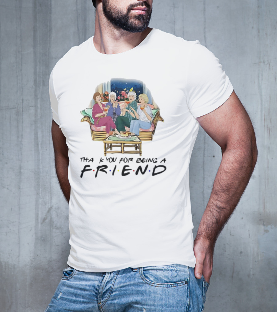 The Golden Girls Thank You For Being A FRIEND Sofa Scene With Colorful Drinks T-Shirt