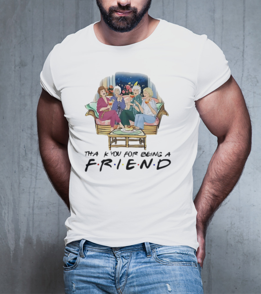 The Golden Girls Thank You For Being A FRIEND Sofa Scene With Colorful Drinks T-Shirt