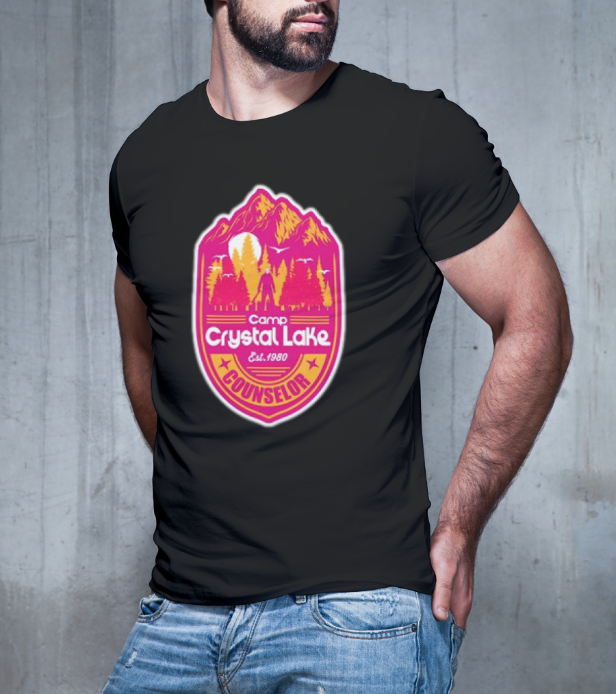 Camp Crystal Lake Counselor Est 1980 Vintage Badge T-Shirt