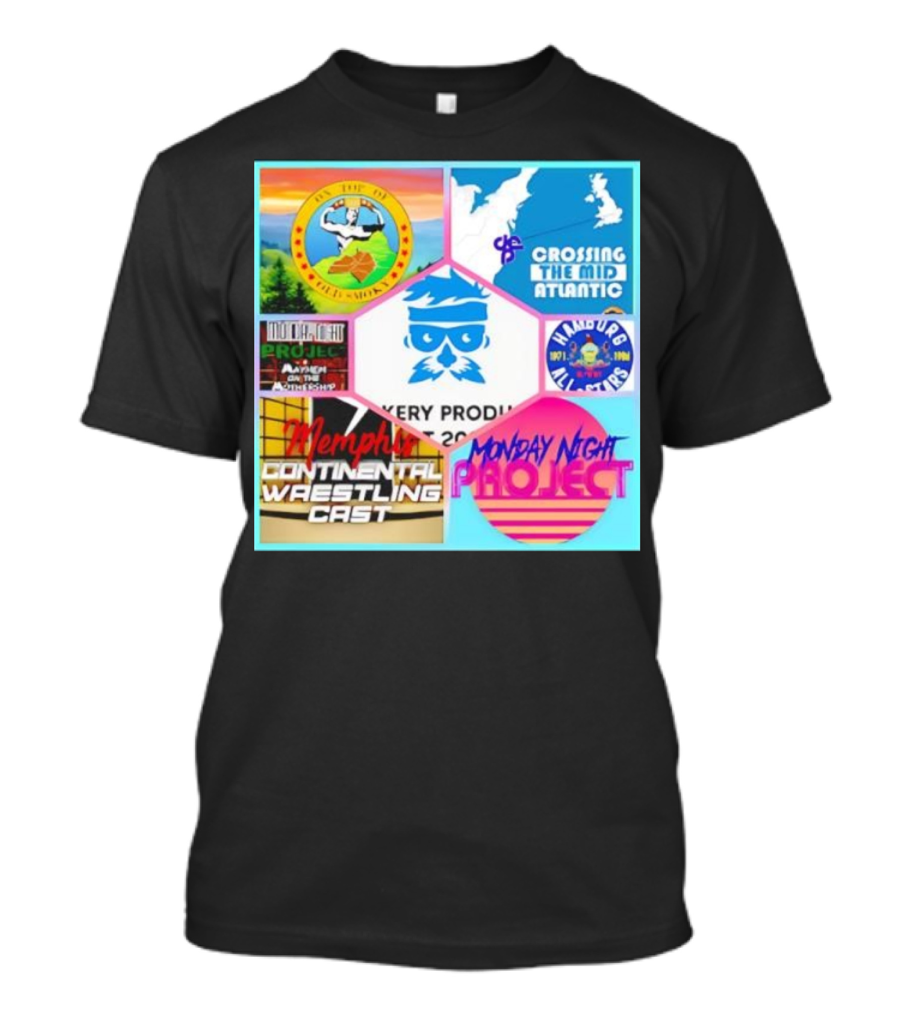 Memphis Continental Wrestling Cast Monday Night Project Crossing The Mid Atlantic T-Shirt