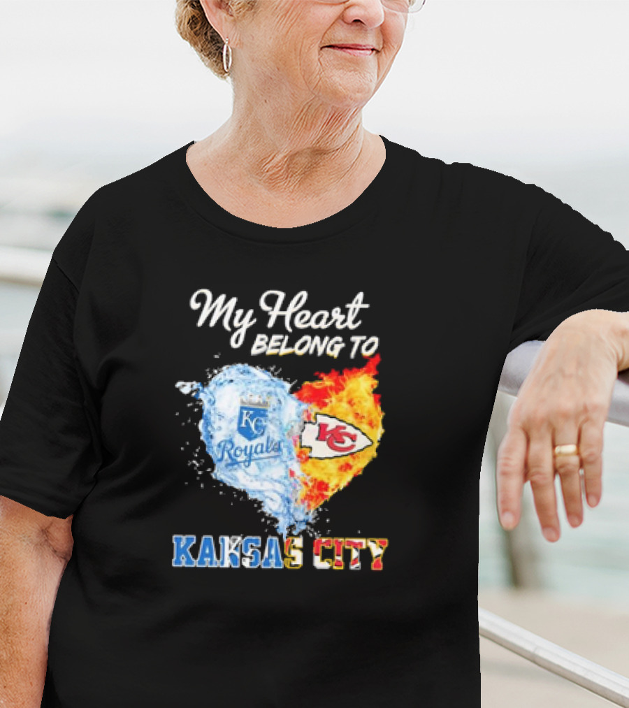 My Heart Belong To Kansas City Royals KC Chiefs Kansas City T-Shirt