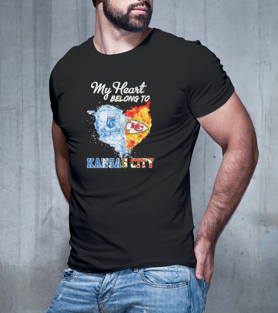 My Heart Belong To Kansas City Royals KC Chiefs Kansas City T-Shirt