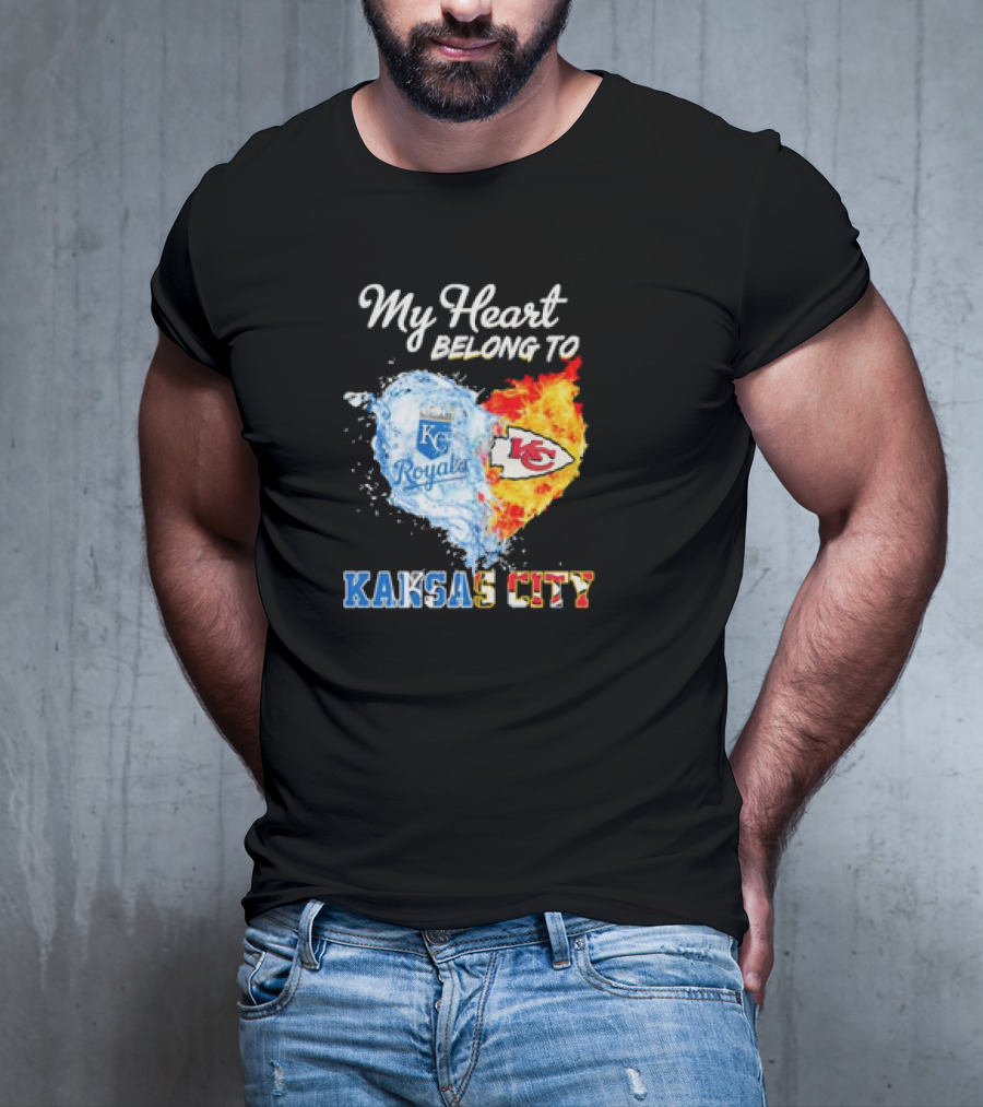 My Heart Belong To Kansas City Royals KC Chiefs Kansas City T-Shirt