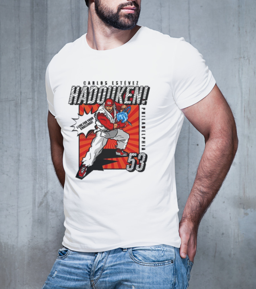 Carlos Estévez HADOUKEN Philadelphia 53 Fighter Explosion T-Shirt