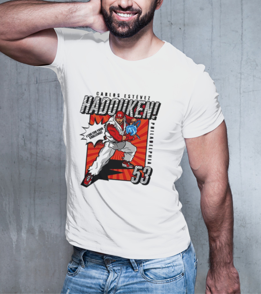Carlos Estévez HADOUKEN Philadelphia 53 Fighter Explosion T-Shirt