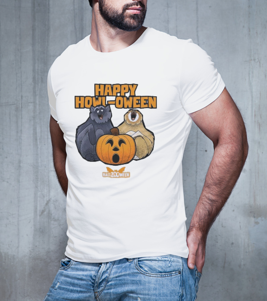 Happy Howl-oween Gibbons HallZOoween Pumpkin T-Shirt