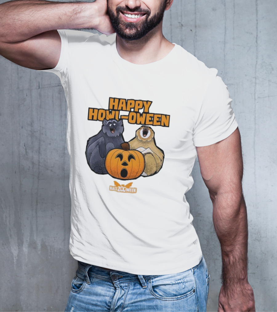 Happy Howl-oween Gibbons HallZOoween Pumpkin T-Shirt