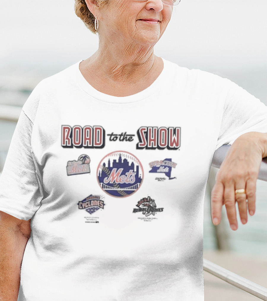 Road To The Show NY Mets Affiliates Brooklyn Cyclones Binghamton Rumble Ponies Syracuse Mets T-Shirt