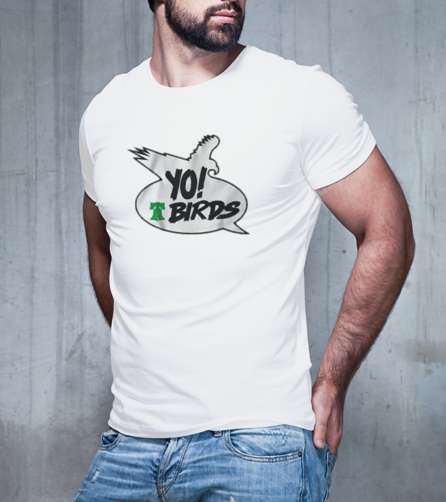 Philadelphia Eagles Yo Birds Liberty Bell Speech Bubble T-Shirt
