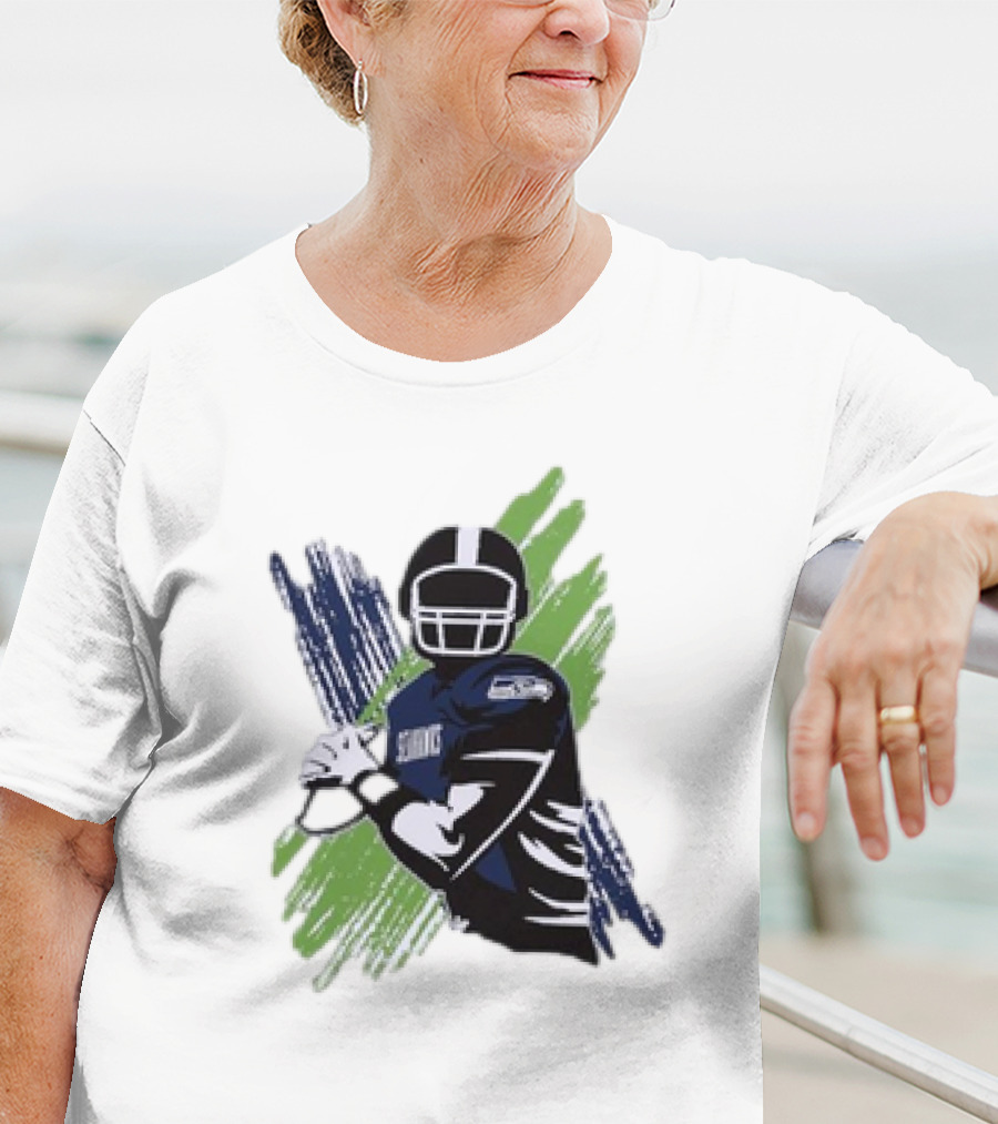 Seattle Seahawks Starter Player X Blue Green Football T-Shirt
