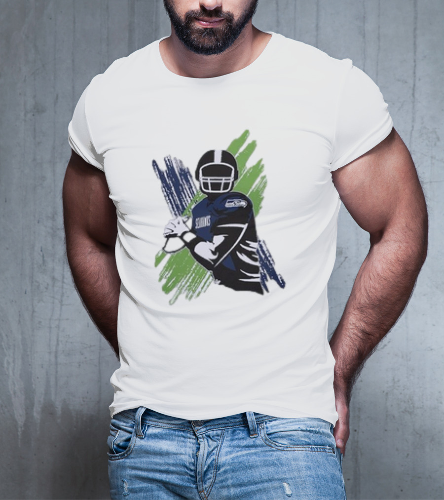 Seattle Seahawks Starter Player X Blue Green Football T-Shirt
