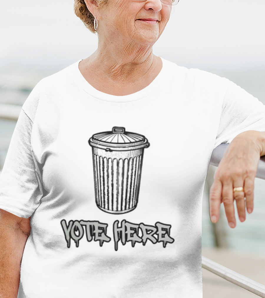 Vote Here Trash Can Graffiti T-Shirt