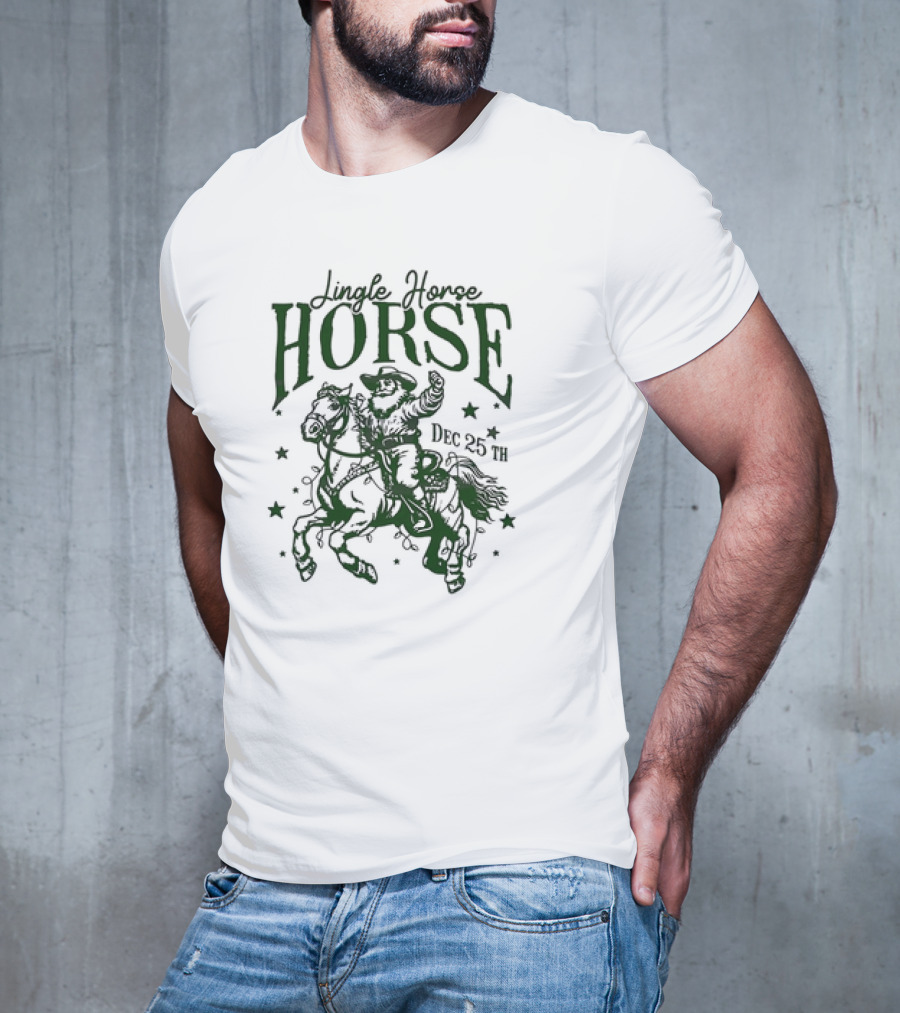 Jingle Horse Howdy Santa Rodeo Dec 25th Christmas T-Shirt