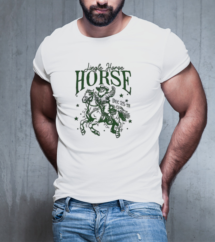 Jingle Horse Howdy Santa Rodeo Dec 25th Christmas T-Shirt