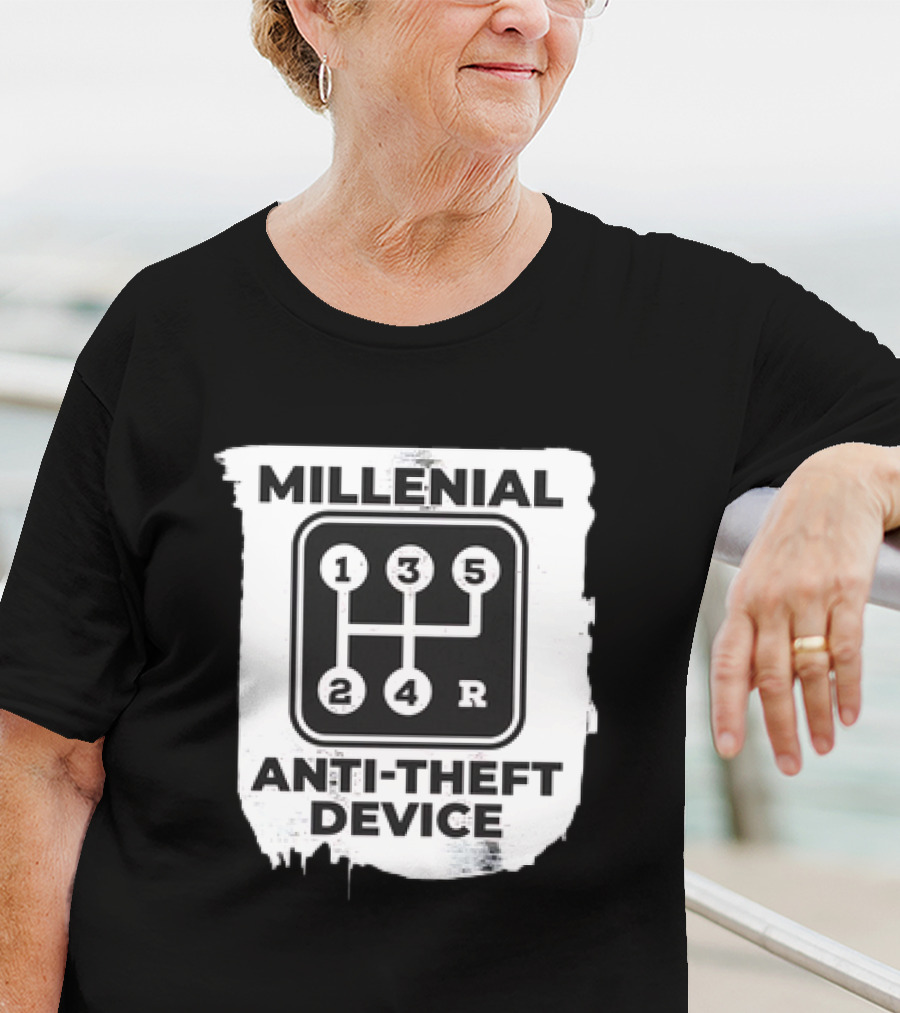 Millenial Anti-Theft Device Manual Gear Shift T-Shirt