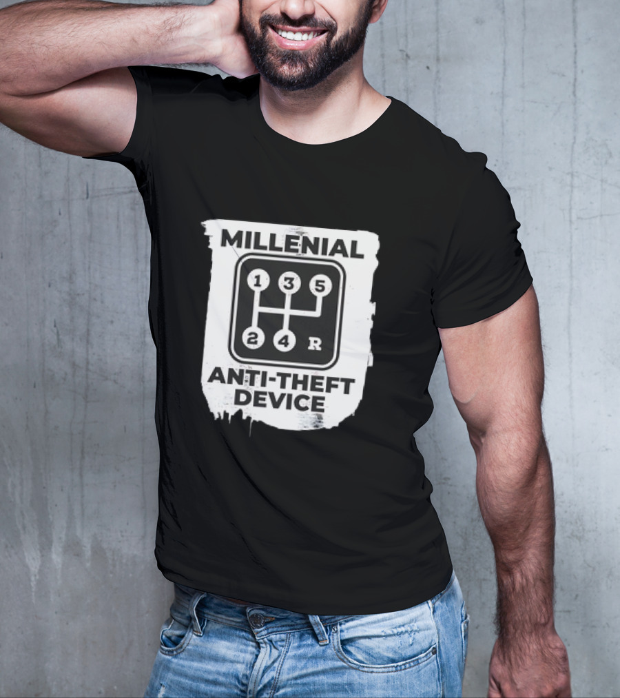 Millenial Anti-Theft Device Manual Gear Shift T-Shirt