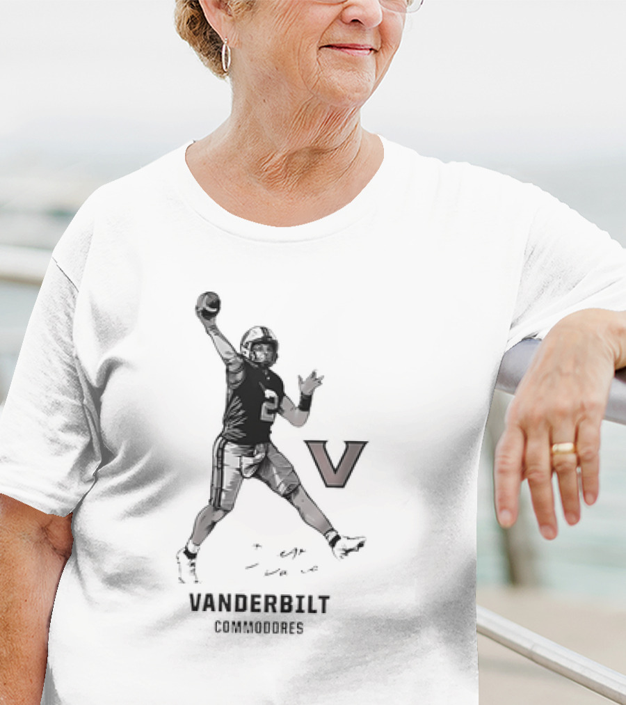 Vanderbilt Commodores Football Player Throwing Pose T-Shirt