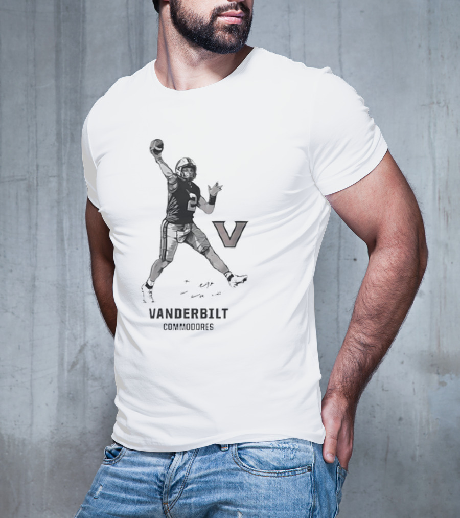 Vanderbilt Commodores Football Player Throwing Pose T-Shirt
