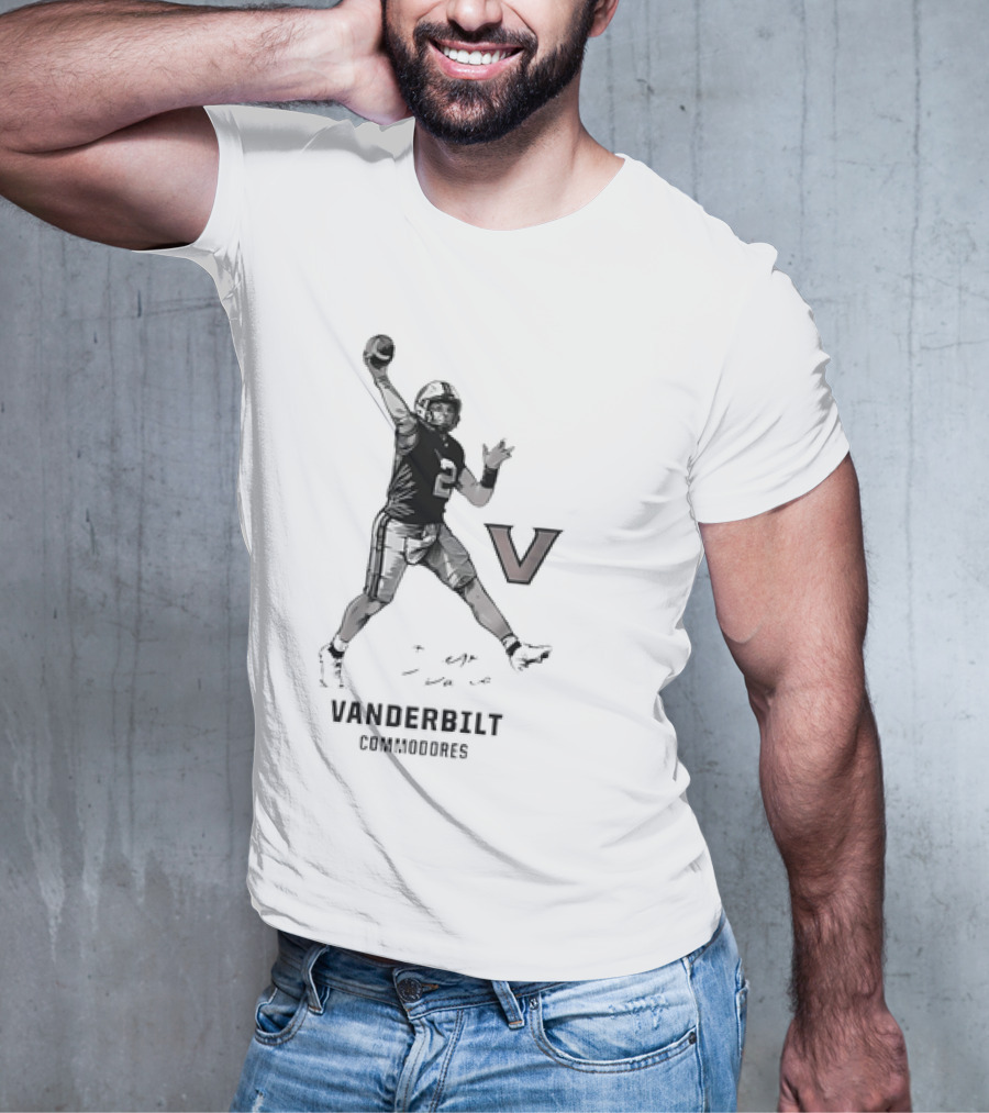 Vanderbilt Commodores Football Player Throwing Pose T-Shirt