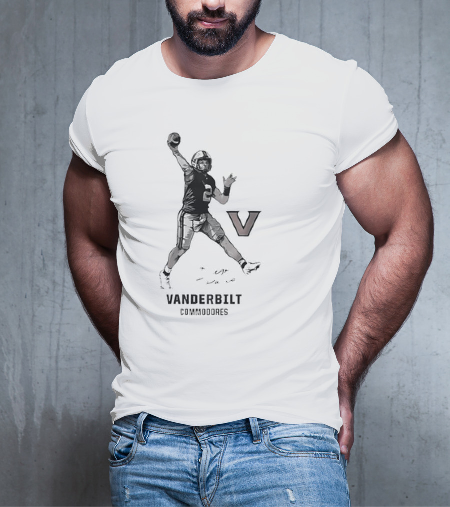 Vanderbilt Commodores Football Player Throwing Pose T-Shirt