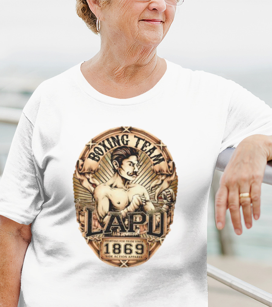 Boxing Team LAPD Fighting For Pride Since 1869 Side Action T-Shirt