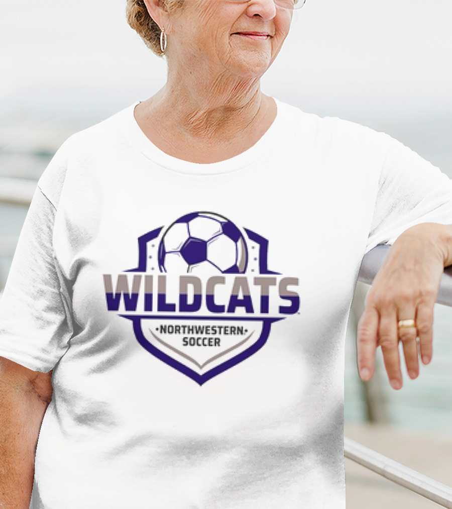 Wildcats Northwestern Soccer Shield Logo BOGO T-Shirt
