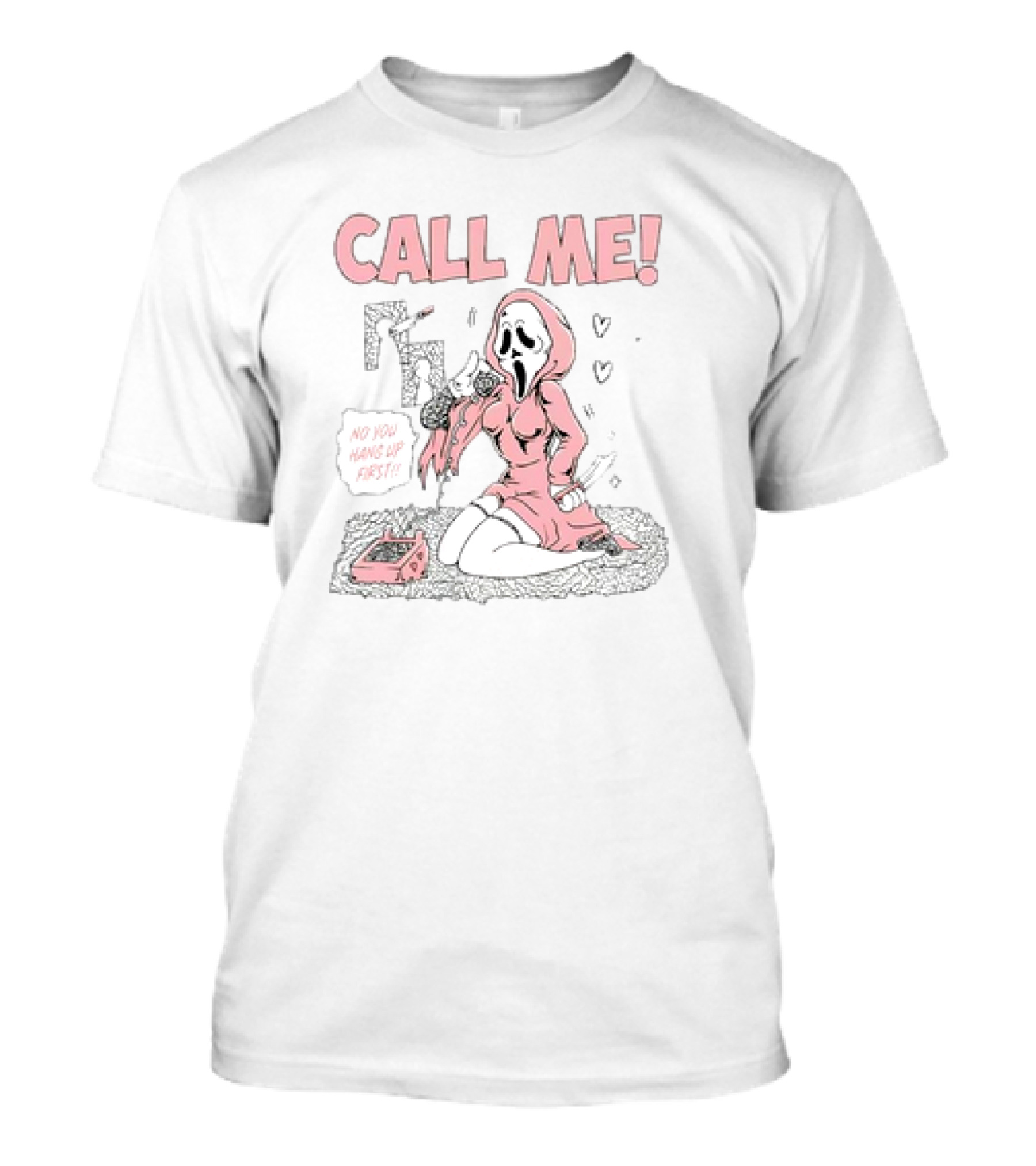 Ringup Cartoon Ghostface Girl Call Me No You Hang Up First T-Shirt