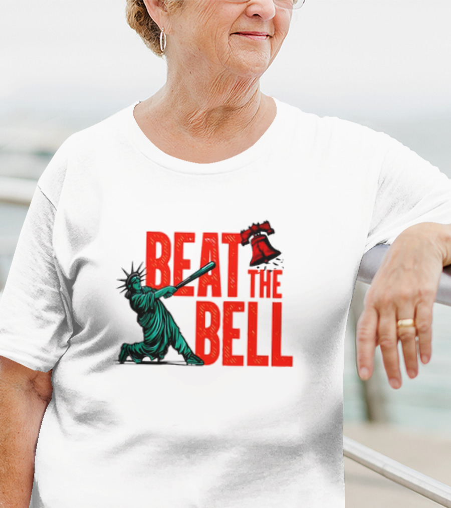Statue Of Liberty Baseball Swing Beat The Bell Liberty Bell T-Shirt