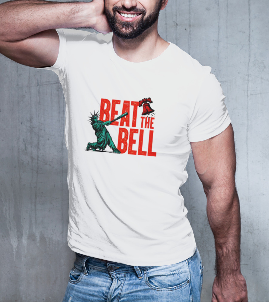 Statue Of Liberty Baseball Swing Beat The Bell Liberty Bell T-Shirt