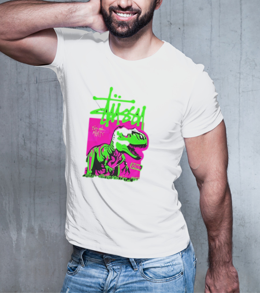 Stussy Big And Meaty Dino Cartoon T-Shirt