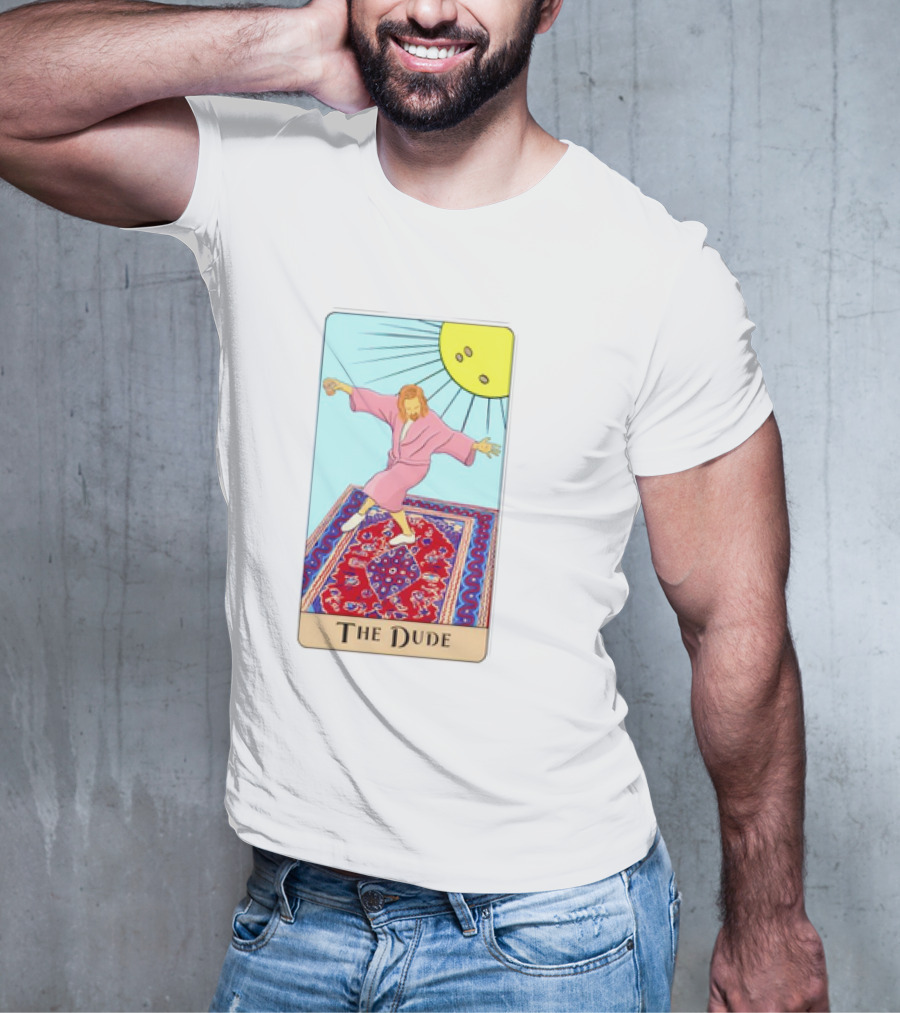 The Dude Tarot Card The Big Lebowski Bowling Rug Sun T-Shirt